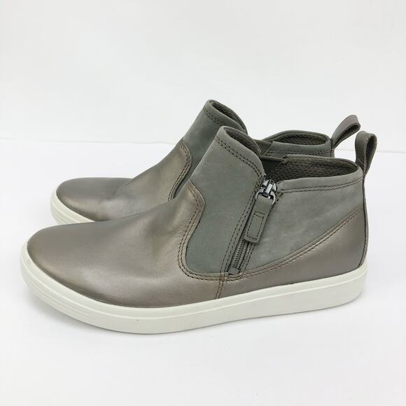 Ecco Womans Soft Classic Bootie Sneakers EU 36 US 5.5 Grey Outdoor Comfort Zip - Picture 4 of 11